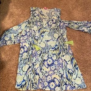 EUC - Lilly Pulitzer Open Shoulder Tunic Dress - M
